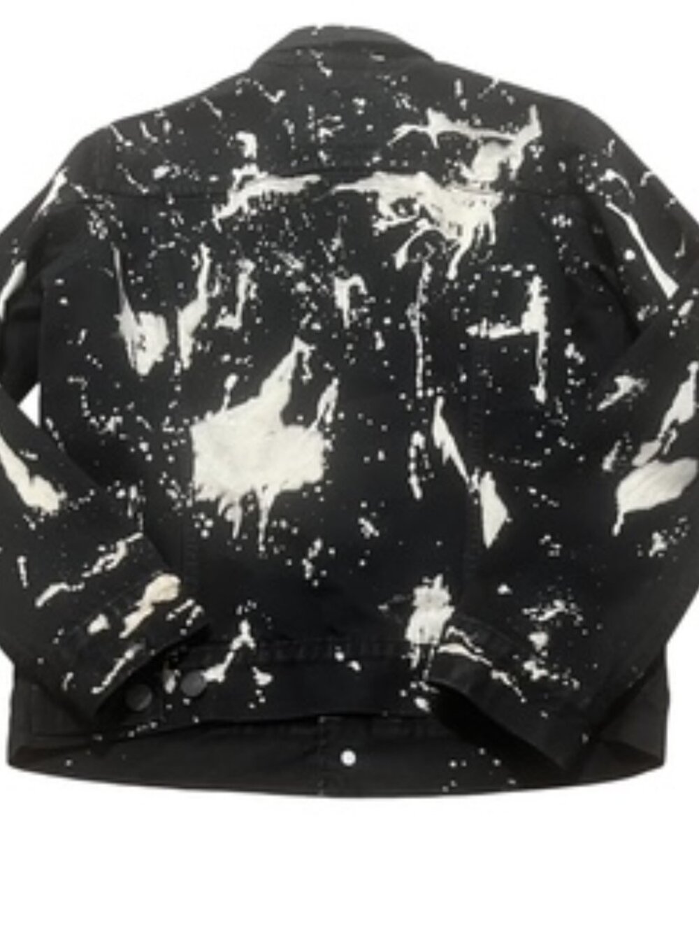 Levi’s Denim Jean‎ Jacket Adult MEDIUM Black Paint Splatter Unisex - Picture 7 of 12